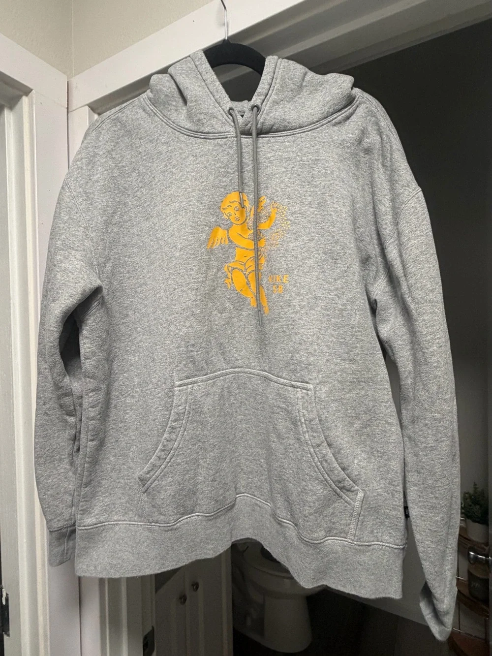 Nike SB Gray Sweatshirt (Hoodie) with Yellow Cherub Graphic